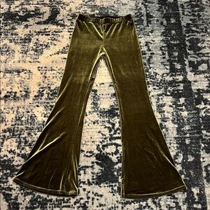 Women’s Green Velvet Flare Pants